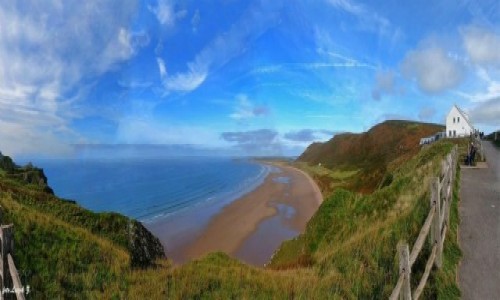 Zdjecie WALIA / Pwysep Gower. / Rhossili Bay. / Panorama najpikniejszej play Wali - Rhossili.