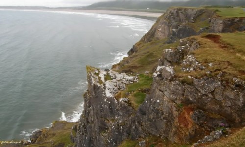 Zdjcie WALIA / Gower. / Swansea. / Klify na play Rhossili.