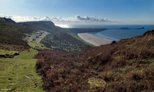 Zdjcie WALIA / Gower. / Rhossili. / Rhossili - pozostaoci stacji radarowej z czasw II wojny wiatowej,