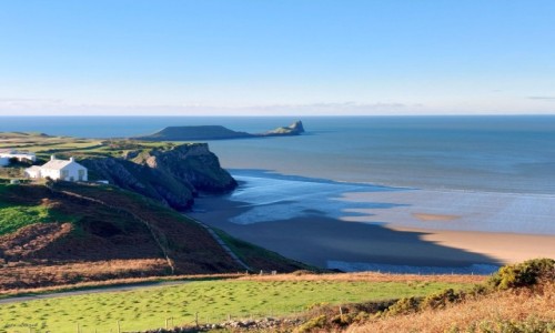 Zdjcie WALIA / Pwysep Gower. / Rhossili. / Rhossili - ze szlaku naThe Beacon (193 m)