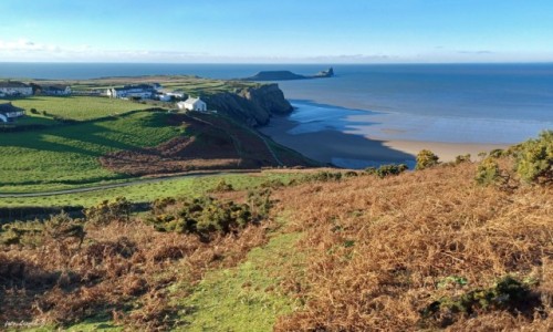 Zdjcie WALIA / Swansea. / Rhossili Bay. / Rhossili Bay z klifu.