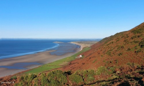 Zdjcie WALIA / Pwysep Gower. / Rhossili Bay. / Samotny Biay Domek.