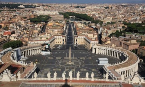 Zdjęcie WATYKAN / Lacjum / Widok z kopuły Bazyliki Watykańskiej / Plac Św. Piotra
