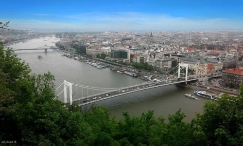 Zdj�cie W�GRY / Budapeszt. / G�ra Gellerta. / Budapeszt - Most El�biety. (Elisabeth Bridge)
