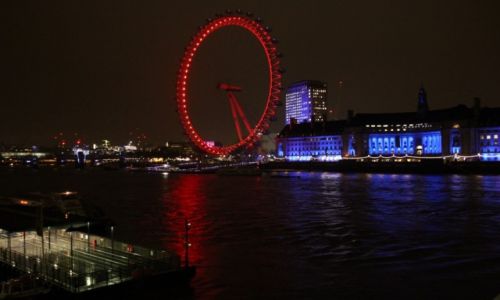 Zdjcie WIELKA BRYTANIA / Londyn / London Eye / Czerwone koo