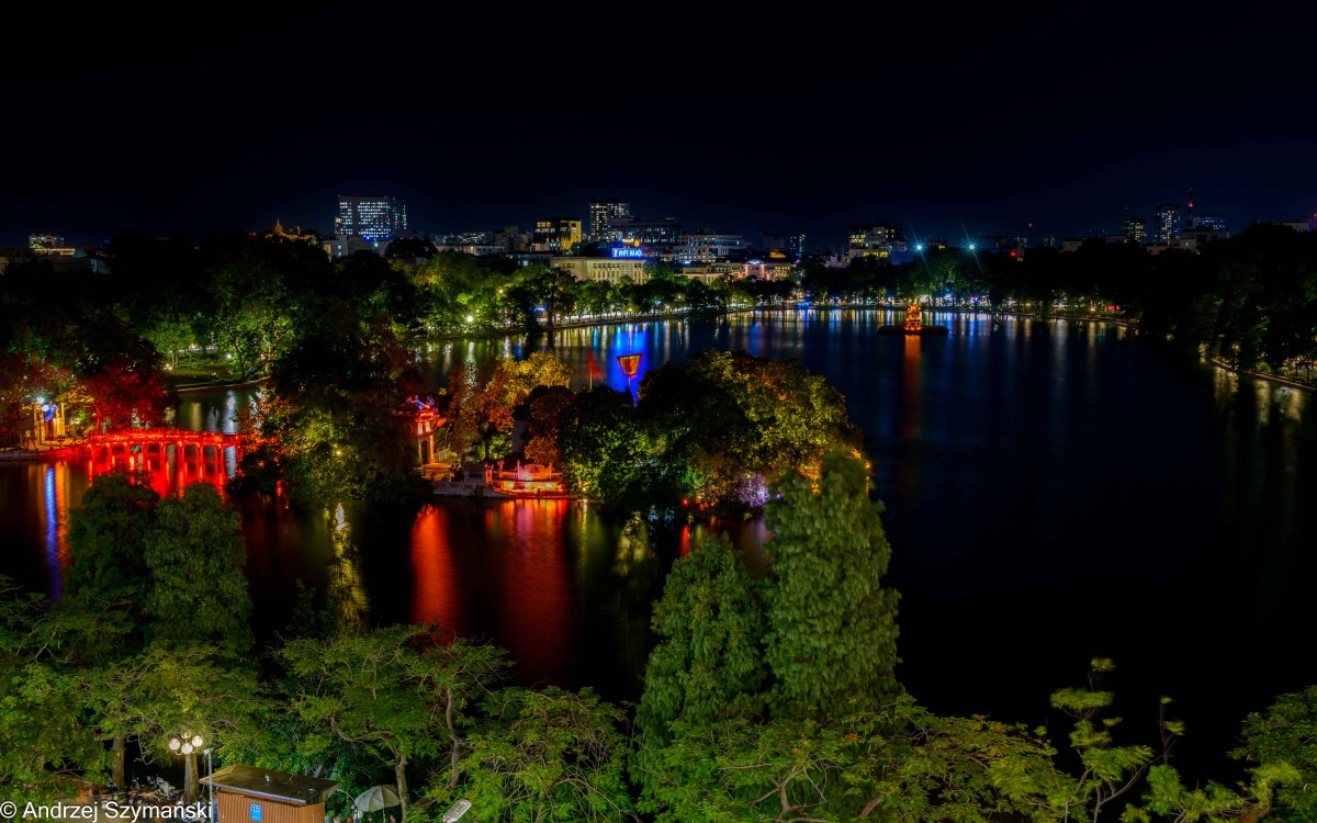 Zdjęcia: jezioro Hoan Kiem, Hanoi, Hanoi nocą, WIETNAM Zdjęcia: jezioro Hoan Kiem, Hanoi, Hanoi nocą, WIETNAM