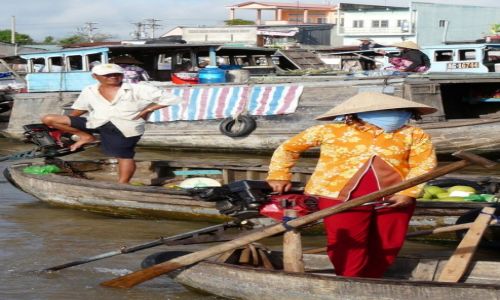 Zdjecie WIETNAM / Delta Mekongu / pywajcy targ nad Mekongiem / konkurs - nad Mekongiem