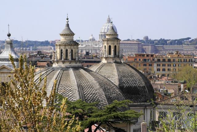 Zdjęcia: Rzym/Piazza del Popolo, Lazio, Kopułki, WłOCHY Zdjęcia: Rzym/Piazza del Popolo, Lazio, Kopułki, WłOCHY