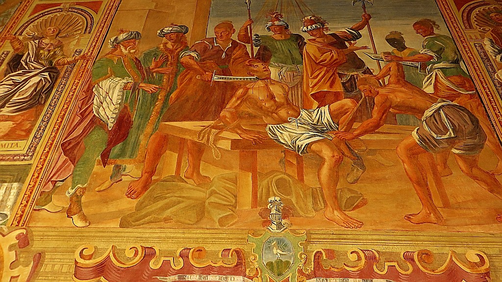 Zdjęcia: Galatina, Salento, bazylika św. Katarzyny Aleksandryjskiej - fresk w wirydarzu, WłOCHY Zdjęcia: Galatina, Salento, bazylika św. Katarzyny Aleksandryjskiej - fresk w wirydarzu, WłOCHY
