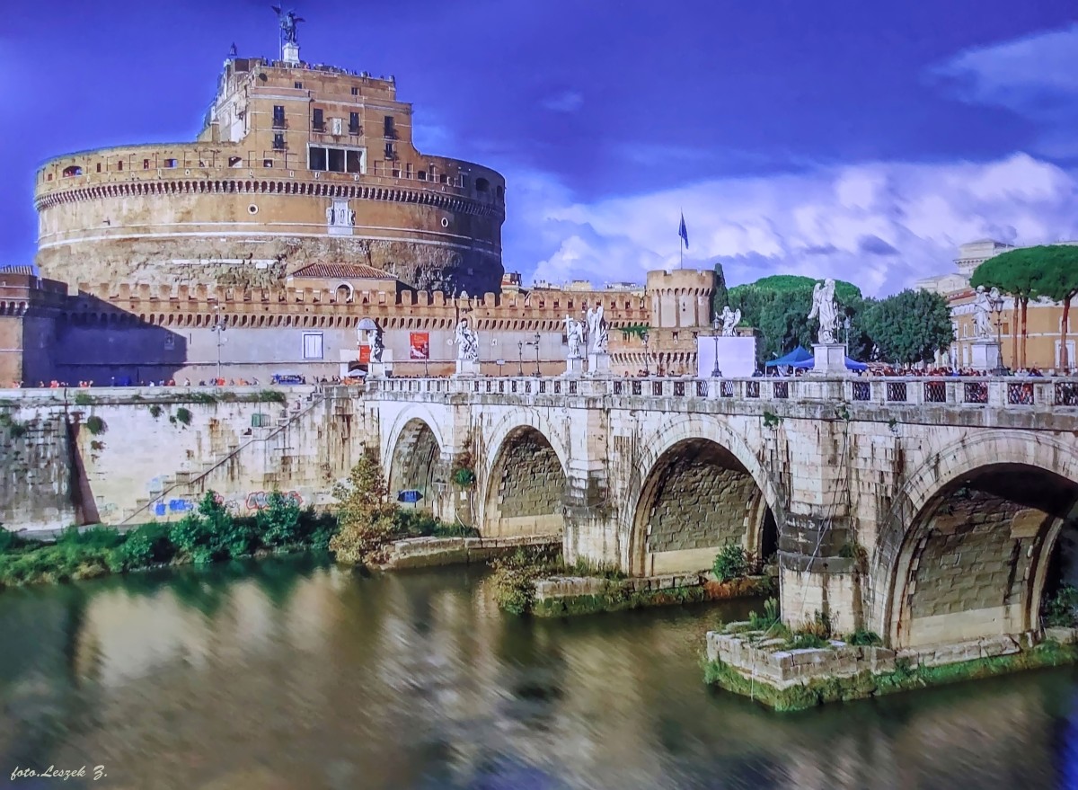 Zdjęcia: Rzym , Rzym, Kościół i most św. Anioła., WłOCHY Zdjęcia: Rzym , Rzym, Kościół i most św. Anioła., WłOCHY