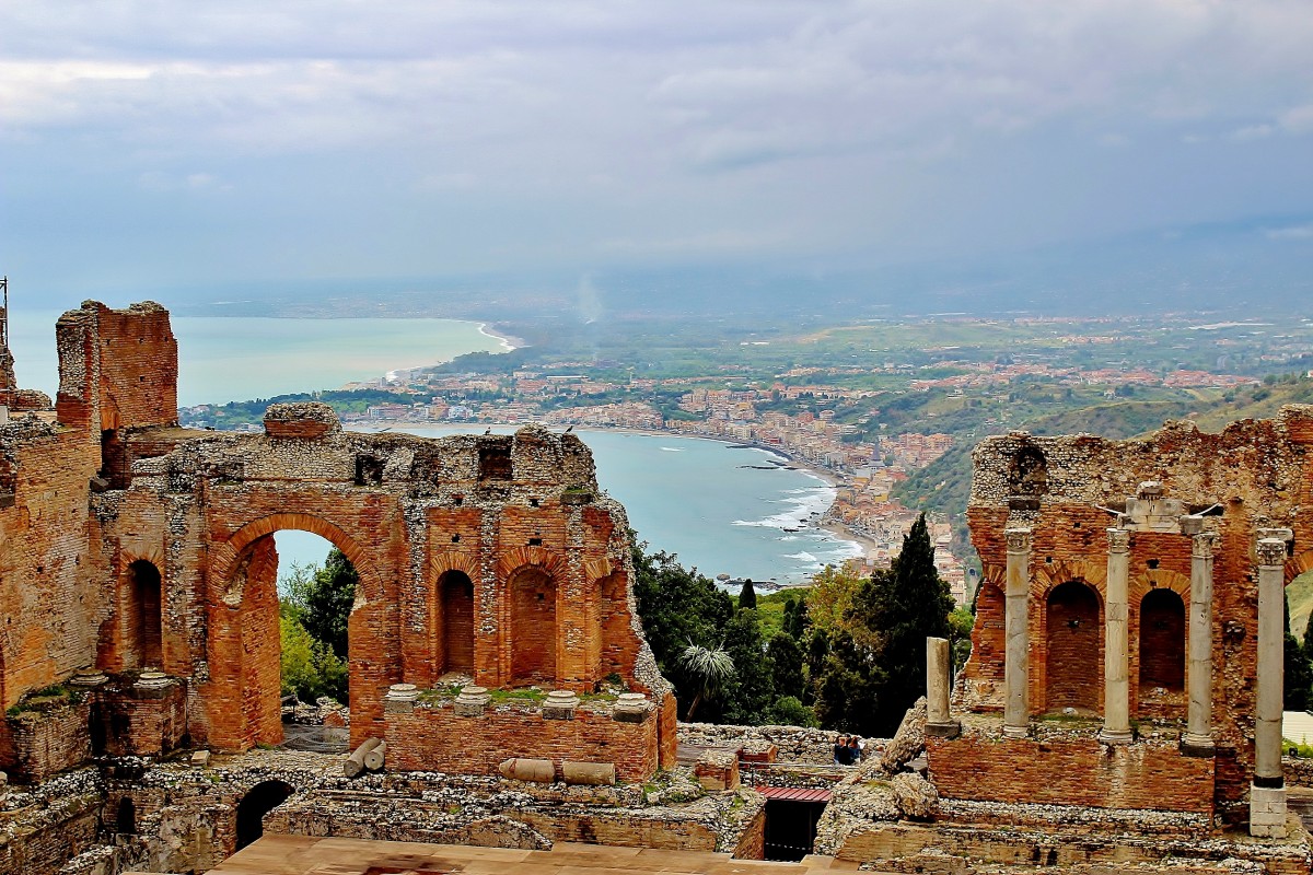 Zdjęcia: Taormina, Sycylia, Teatr Grecki z III w p.n.e., WłOCHY Zdjęcia: Taormina, Sycylia, Teatr Grecki z III w p.n.e., WłOCHY