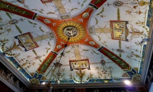 Zdjęcie WłOCHY / Lombardia / Villa Charlotta / pięknie zdobiony sufit