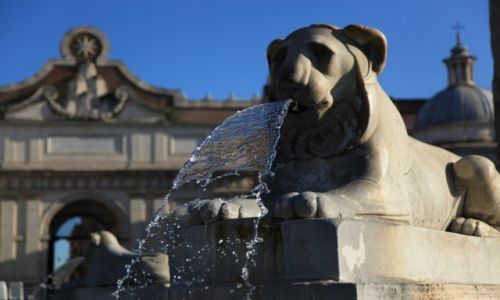 Zdjecie WOCHY / Rzym / Plac Ludu / Lwy na Piazza del Popolo