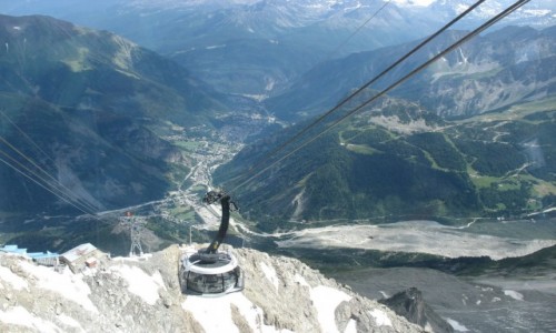 Zdjecie WOCHY / Alpy / Masyw Mont Blanc i Dolina Aosty / Nowoczesna, obrotowa kolejka z Helbronner do Courmayeur
