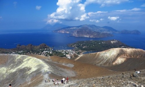 Zdjcie WOCHY / Wyspy Liparyjskie / Vulcano / panorama wyspy ze szczytu wulkanu
