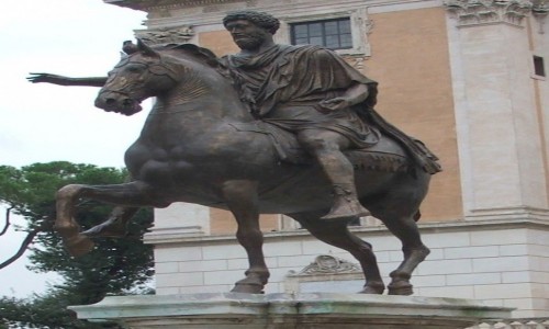 Zdjęcie WłOCHY / Lacjum,  / Rzym, Piazza del Campidoglio / Pomnik konny Marka Aureliusza