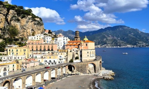 Zdjecie WOCHY / Wybrzee Amalfitaskie / Widok ze cieki z Amalfi / Pocztwka z Atrani