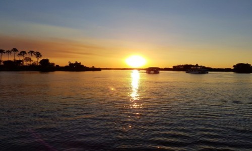 Zdjcie ZIMBABWE / P.  zachodnie Zimbabwe / Rzeka Zambezi / Zachd soca na Zambezi