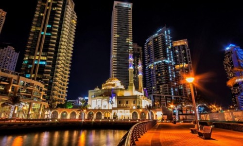 Zdjęcie ZJEDNOCZONE EMIRATY ARABSKIE / Dubaj / Marina / Dubaj nocą