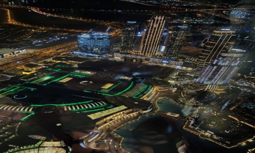 Zdjecie ZJEDNOCZONE EMIRATY ARABSKIE / Dubaj  / Dubaj  / Widok nocny z pitra Burj Khalifa